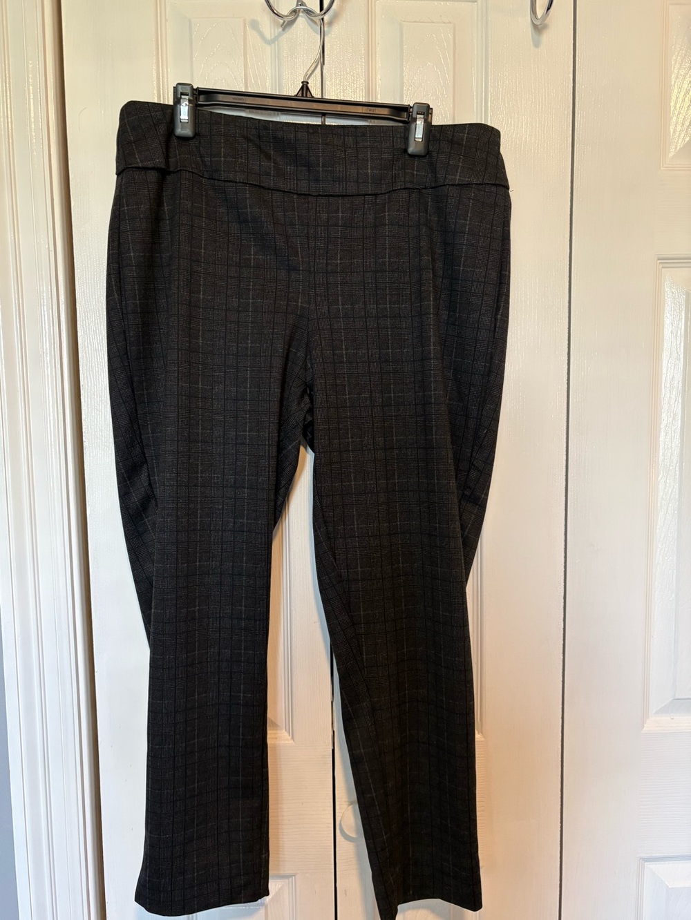 Zac & Rachel Charcoal Plaid Straight-Leg Dress Pants